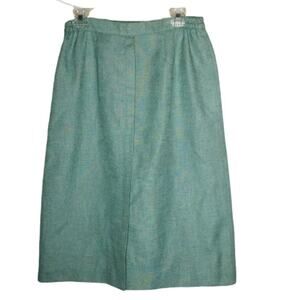 Weathervane Vintage Light Green Elastic Waist Pencil Wiggle Skirt Rear split 14